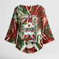 Burundi Independence Day Kimono Sleeve Blouse 1st July 1962 Distressed Grunge Flag Art - Broken Chains And Freedom Star