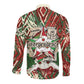 Burundi Independence Day Long Sleeve Button Shirt 1st July 1962 Distressed Grunge Flag Art - Broken Chains And Freedom Star