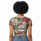 Burundi Independence Day Raglan Cropped T shirt 1st July 1962 Distressed Grunge Flag Art - Broken Chains And Freedom Star