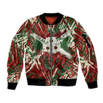 Burundi Independence Day Sleeve Zip Bomber Jacket 1st July 1962 Distressed Grunge Flag Art - Broken Chains And Freedom Star