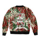 Burundi Independence Day Sleeve Zip Bomber Jacket 1st July 1962 Distressed Grunge Flag Art - Broken Chains And Freedom Star