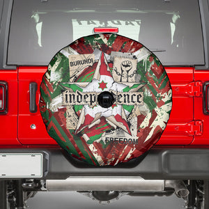 Burundi Independence Day Spare Tire Cover 1st July 1962 Distressed Grunge Flag Art - Broken Chains And Freedom Star