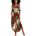 Burundi Independence Day Summer Maxi Dress 1st July 1962 Distressed Grunge Flag Art - Broken Chains And Freedom Star