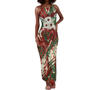 Burundi Independence Day Tank Maxi Dress 1st July 1962 Distressed Grunge Flag Art - Broken Chains And Freedom Star