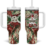 Burundi Independence Day Tumbler With Handle 1st July 1962 Distressed Grunge Flag Art - Broken Chains And Freedom Star