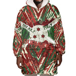 Burundi Independence Day Wearable Blanket Hoodie 1st July 1962 Distressed Grunge Flag Art - Broken Chains And Freedom Star