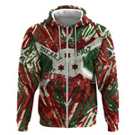 Burundi Independence Day Zip Hoodie 1st July 1962 Distressed Grunge Flag Art - Broken Chains And Freedom Star