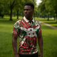 Burundi Independence Day Zipper Polo Shirt 1st July 1962 Distressed Grunge Flag Art - Broken Chains And Freedom Star