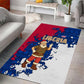 Liberia Christmas Area Rug Santa Claus Map Graphic and Red Blue Festive - African Pride
