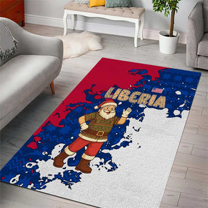 Liberia Christmas Area Rug Santa Claus Map Graphic and Red Blue Festive - African Pride