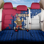 Liberia Christmas Back Car Seat Cover Santa Claus Map Graphic and Red Blue Festive - African Pride