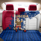 Liberia Christmas Back Car Seat Cover Santa Claus Map Graphic and Red Blue Festive - African Pride