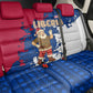 Liberia Christmas Back Car Seat Cover Santa Claus Map Graphic and Red Blue Festive - African Pride