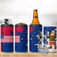 Liberia Christmas 4 in 1 Can Cooler Tumbler Santa Claus Map Graphic and Red Blue Festive - African Pride