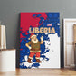 Liberia Christmas Canvas Wall Art Santa Claus Map Graphic and Red Blue Festive - African Pride