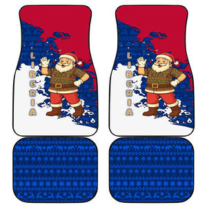 Liberia Christmas Car Mats Santa Claus Map Graphic and Red Blue Festive - African Pride
