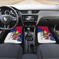 Liberia Christmas Car Mats Santa Claus Map Graphic and Red Blue Festive - African Pride