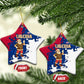 Liberia Christmas Ceramic Ornament Santa Claus Map Graphic and Red Blue Festive - African Pride