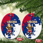 Liberia Christmas Ceramic Ornament Santa Claus Map Graphic and Red Blue Festive - African Pride
