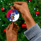Liberia Christmas Ceramic Ornament Santa Claus Map Graphic and Red Blue Festive - African Pride