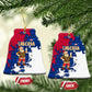 Liberia Christmas Ceramic Ornament Santa Claus Map Graphic and Red Blue Festive - African Pride