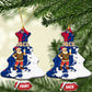Liberia Christmas Ceramic Ornament Santa Claus Map Graphic and Red Blue Festive - African Pride
