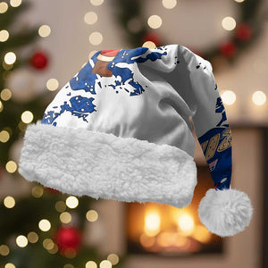 Liberia Christmas Santa Hat Santa Claus Map Graphic and Red Blue Festive - African Pride