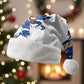 Liberia Christmas Santa Hat Santa Claus Map Graphic and Red Blue Festive - African Pride