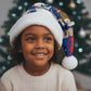 Liberia Christmas Santa Hat Santa Claus Map Graphic and Red Blue Festive - African Pride