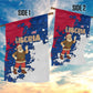 Liberia Christmas Garden Flag Santa Claus Map Graphic and Red Blue Festive - African Pride