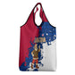 Liberia Christmas Grocery Bag Santa Claus Map Graphic and Red Blue Festive - African Pride