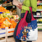 Liberia Christmas Grocery Bag Santa Claus Map Graphic and Red Blue Festive - African Pride