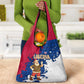 Liberia Christmas Grocery Bag Santa Claus Map Graphic and Red Blue Festive - African Pride