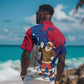 Liberia Christmas Hawaiian Shirt Santa Claus Map Graphic and Red Blue Festive - African Pride