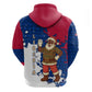 Liberia Christmas Hoodie Santa Claus Map Graphic and Red Blue Festive - African Pride
