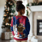 Liberia Christmas Kid Ugly Christmas Sweater Santa Claus Map Graphic and Red Blue Festive - African Pride