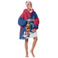 Liberia Christmas Kid Wearable Blanket Hoodie Santa Claus Map Graphic and Red Blue Festive - African Pride