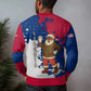 Liberia Christmas Ugly Christmas Sweater Santa Claus Map Graphic and Red Blue Festive - African Pride