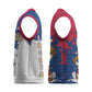Liberia Christmas Knitted V-Neck Vest Santa Claus Map Graphic and Red Blue Festive - African Pride