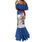 Liberia Christmas Mermaid Dress Santa Claus Map Graphic and Red Blue Festive - African Pride