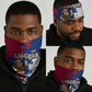 Liberia Christmas Neck Gaiter Santa Claus Map Graphic and Red Blue Festive - African Pride