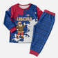 Liberia Christmas Pajama Set Santa Claus Map Graphic and Red Blue Festive - African Pride