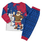 Liberia Christmas Pajama Set Santa Claus Map Graphic and Red Blue Festive - African Pride