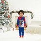 Liberia Christmas Pajama Set Santa Claus Map Graphic and Red Blue Festive - African Pride