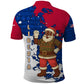 Liberia Christmas Polo Shirt Santa Claus Map Graphic and Red Blue Festive - African Pride