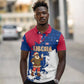 Liberia Christmas Polo Shirt Santa Claus Map Graphic and Red Blue Festive - African Pride