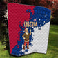Liberia Christmas Quilt Santa Claus Map Graphic and Red Blue Festive - African Pride