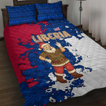 Liberia Christmas Quilt Bed Set Santa Claus Map Graphic and Red Blue Festive - African Pride
