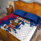 Liberia Christmas Quilt Bed Set Santa Claus Map Graphic and Red Blue Festive - African Pride