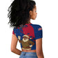 Liberia Christmas Raglan Cropped T shirt Santa Claus Map Graphic and Red Blue Festive - African Pride